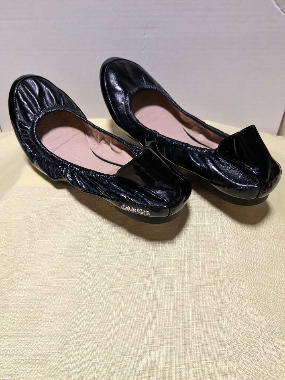 Calvin Klein Annabelle Women's Black Patent Leather Ballet Flats